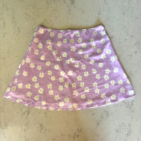 Dresses & Skirts - Princess Polly Satin Mini, Lavender Floral, Size 0